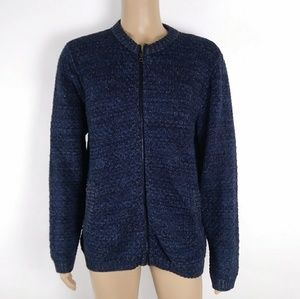L.o.g.g blue zip up sweater size L